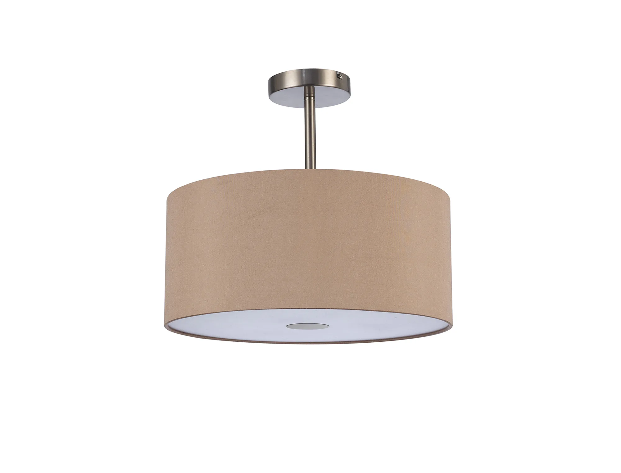 Baymont 40cm Semi Flush 3 Light Satin Nickel, Antique Gold/Ruby, Frosted Diffuser DK0422  Deco Baymont SN AG